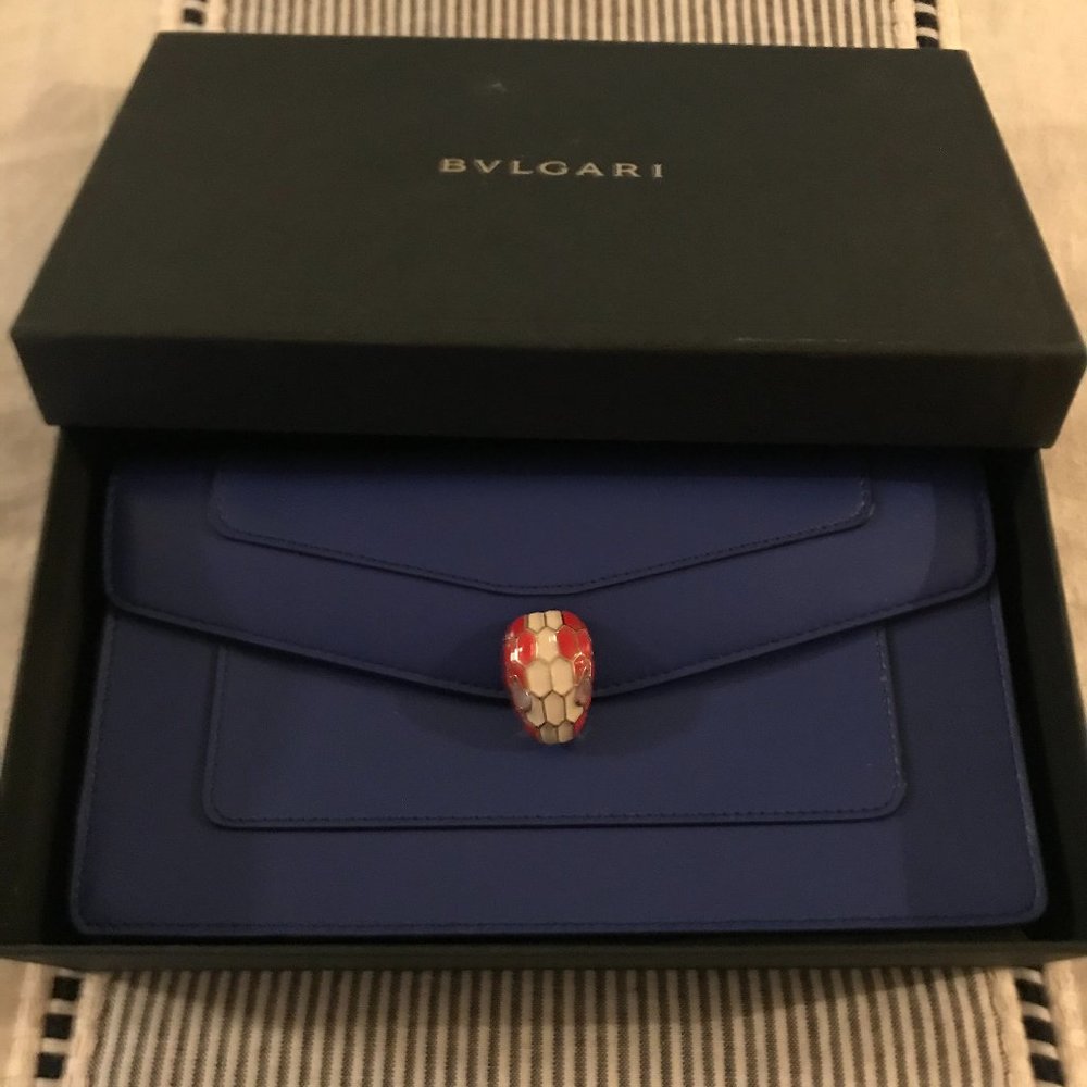 Bulgari leather Serpenti Clutch